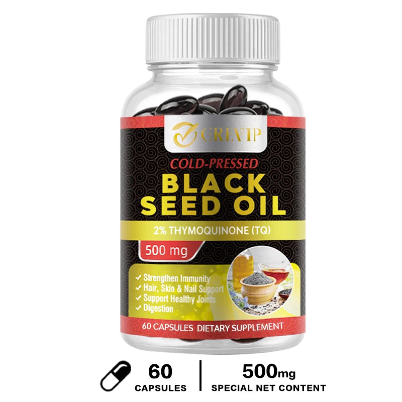 Black Seed Oil Capsules - Cold Pressed - 100% Turkish Fennel, Nigella Seed Oil, Organic BSO, Non-GMO, 100% Pure Nigella Seed Oil