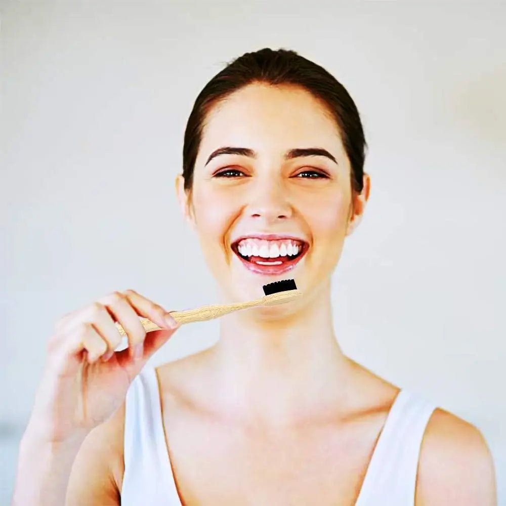 Bamboo Toothbrush Medium Stiff Bristles Eco-Friendly and Biodegradable Bamboo joint Wood Handle Organic Toothbrushes 5Pcs