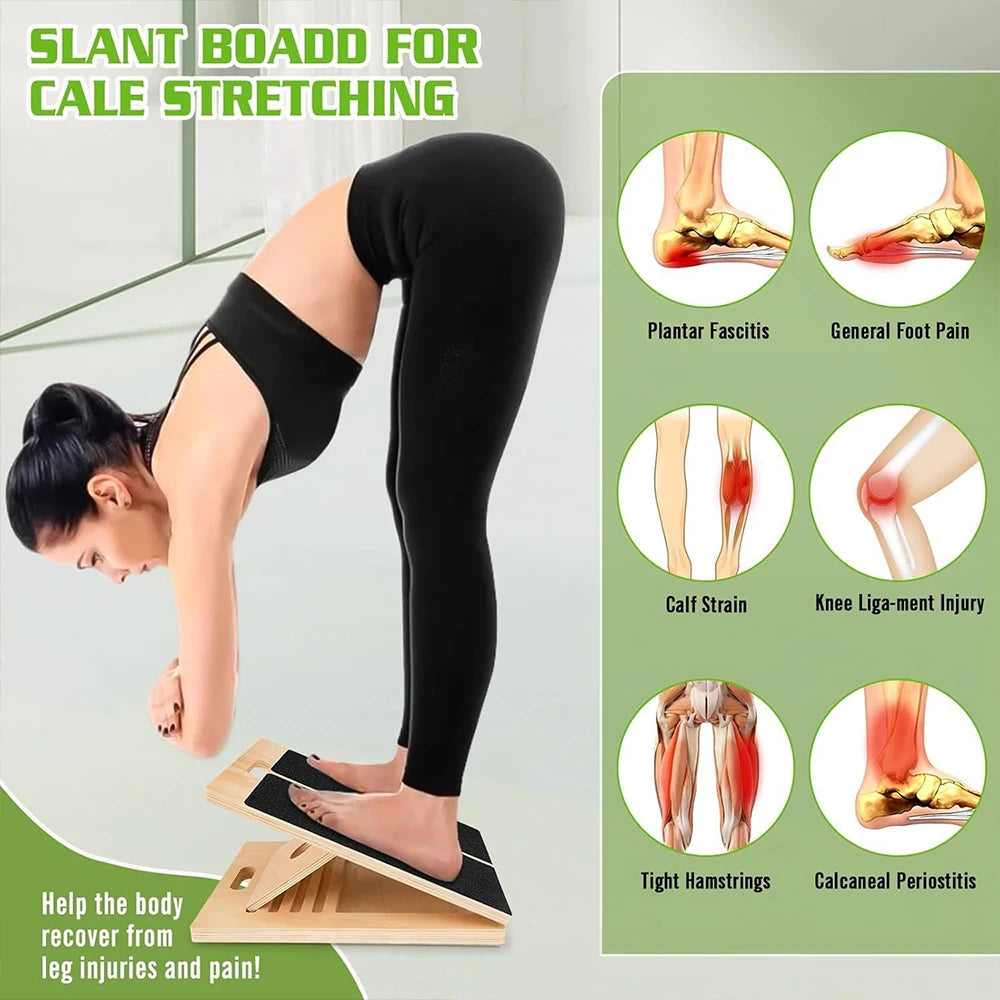 Foldable Wooden Incline Board Adjustable Calf Ankle Stretcher Plyometric Home Stretching Balance Training Fitness Equipment