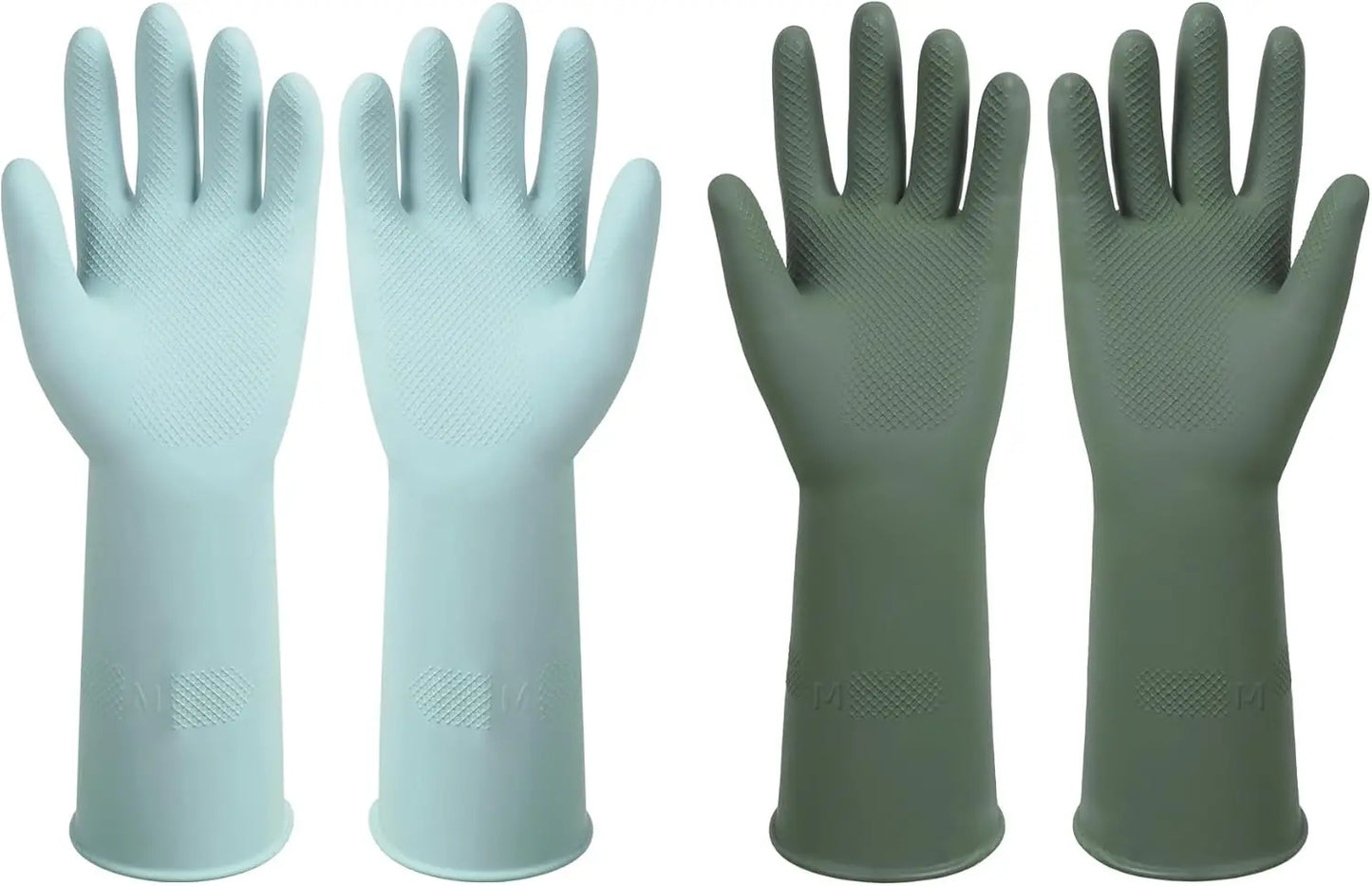 Dishwashing Rubber Gloves Reusable Kitchen Gloves 2Pairs Cleaning Gloves for Washing Dishes Long-lasting&Non-Slip