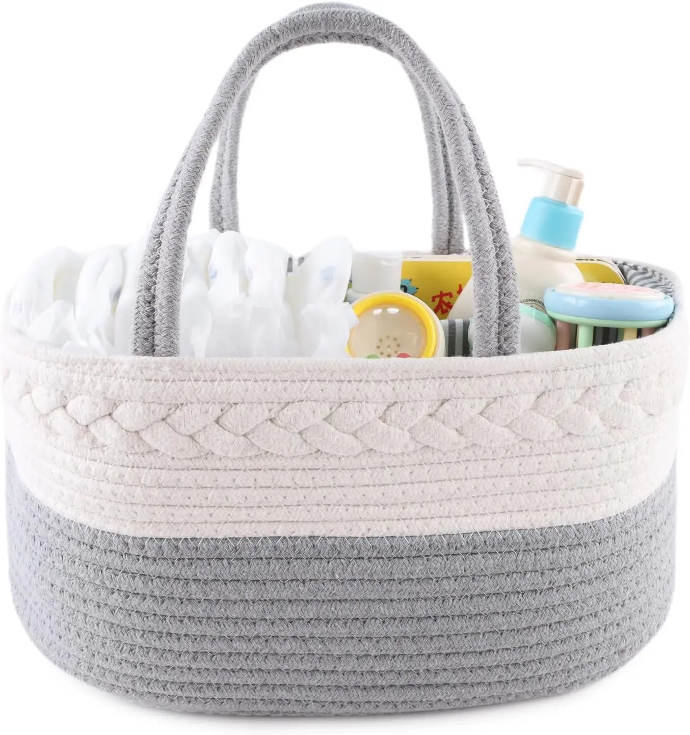 1pc Cotton Baby Diaper Caddy Organizer Canvas Portable Organizer for Changing Table Bag Baby Diaper Storage Basket