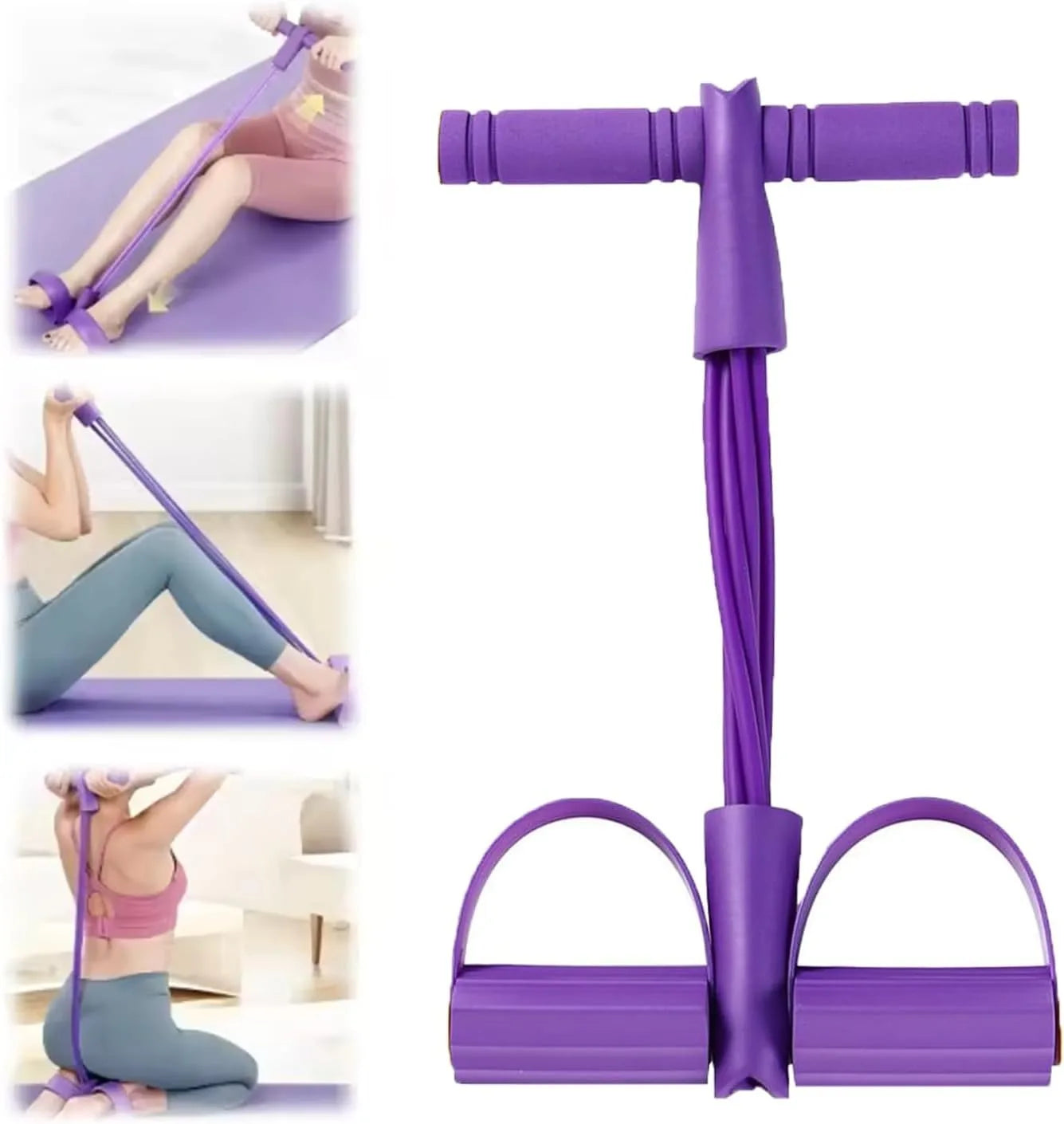 6 Tube Elastic Yoga Pedal Puller Resistance Band Multi Function Tension Rope Fitness Bands 6-Tube Elastic For Abdomen Waist Arm