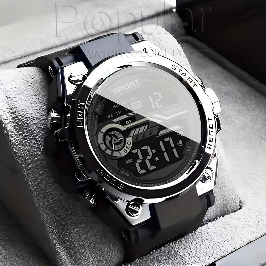 Multifunction Men's Sports Watch Waterproof Luminous Alarm Clock Men LED Digital Watch Large dial Electronic Wristwatch