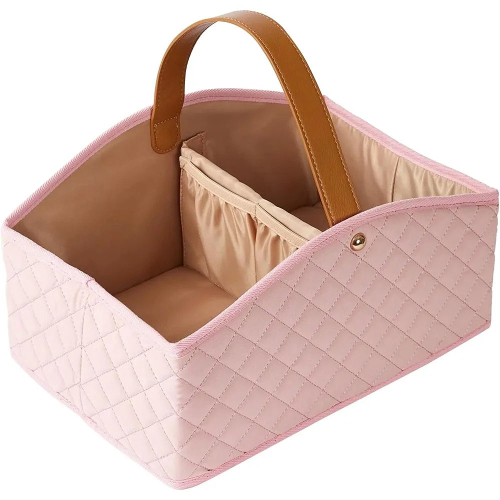 Newborn Baby Diaper Caddy Organizer Baby Room Storage Basket and Changing Box Stylish Nursery Storage Basket