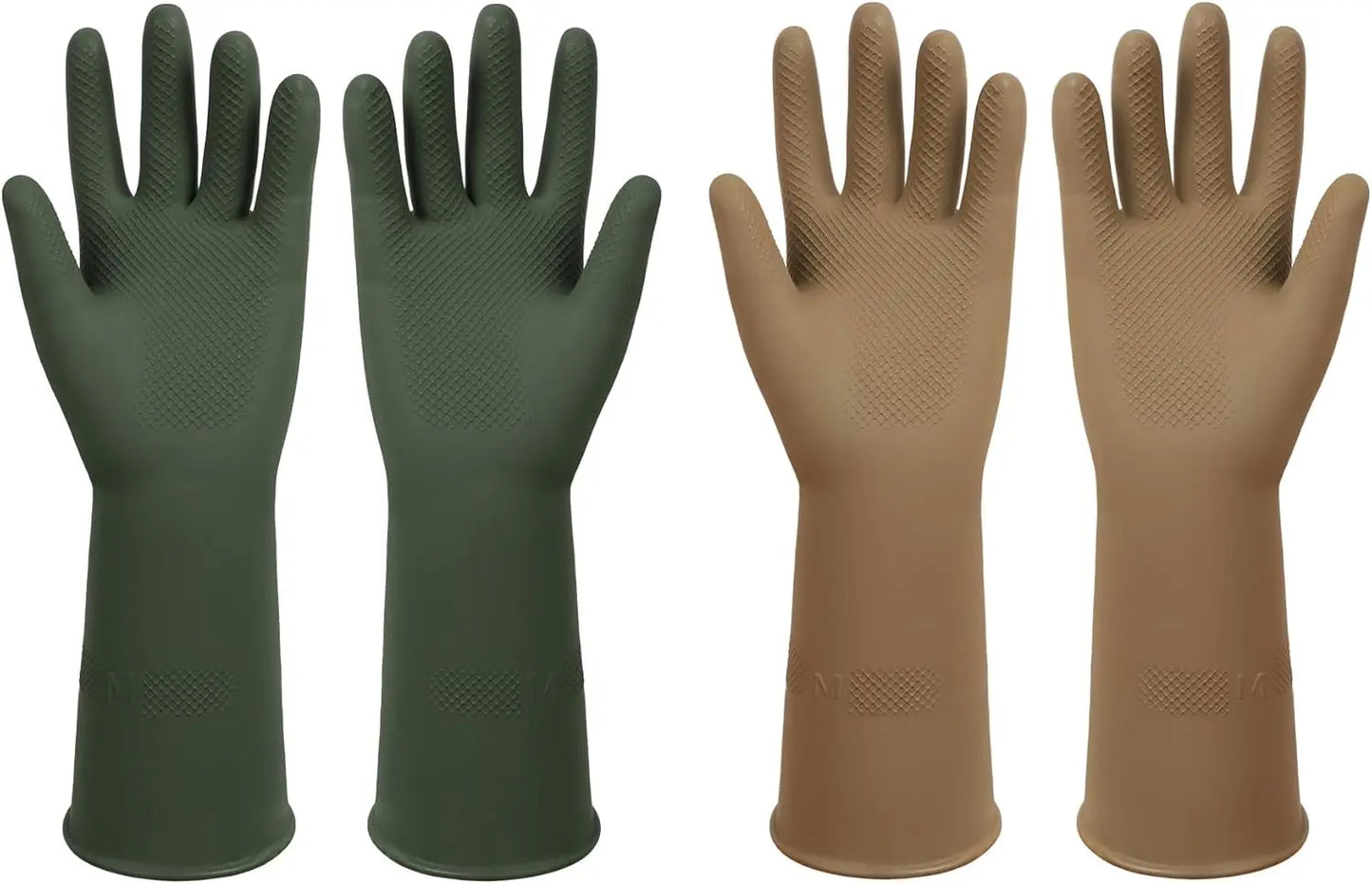 Dishwashing Rubber Gloves Reusable Kitchen Gloves 2Pairs Cleaning Gloves for Washing Dishes Long-lasting&Non-Slip