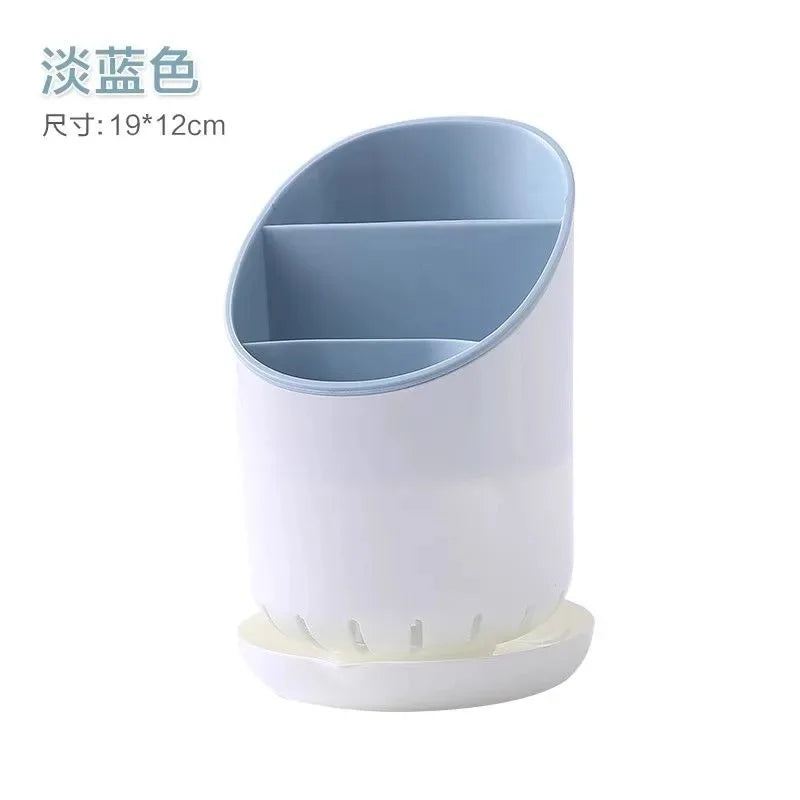 1PC Kitchen Storage Chopsticks Tube With Drain Plate Tableware Storage Holder Home Kitchen Organizer Rack Chopstick Drain Box