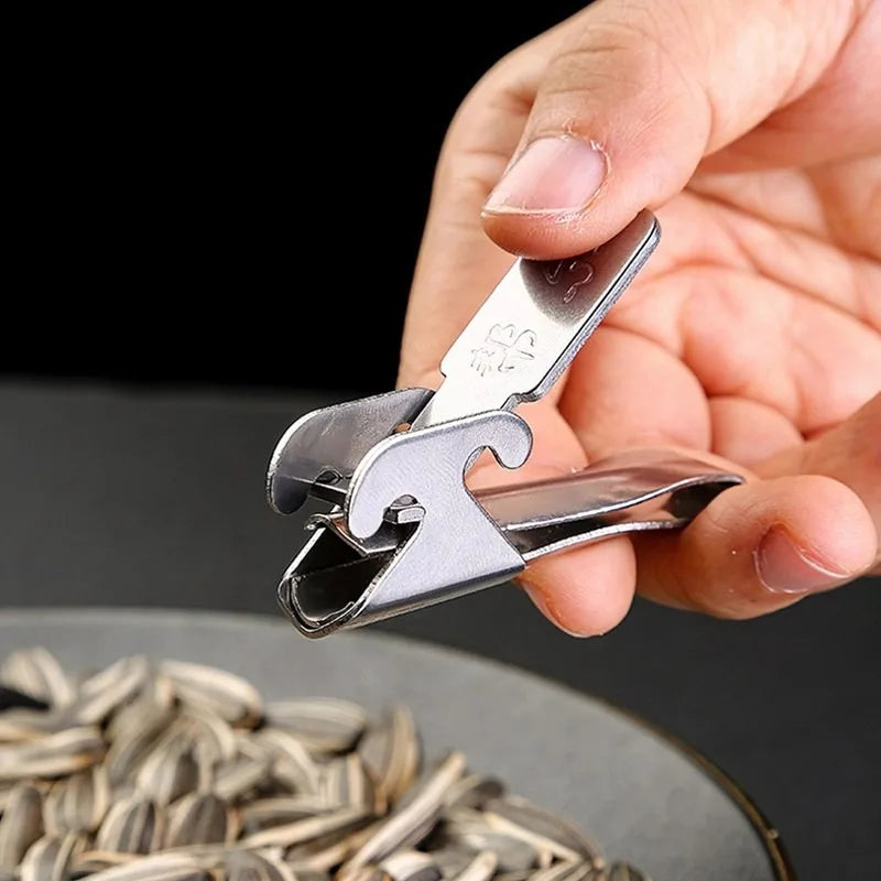 Kitchen Accessories Nut Shelling Gadgets Stainless Steel Melon Seed Opener Peeler Peanut Pistachio Shell Clamp Machine Home Tool