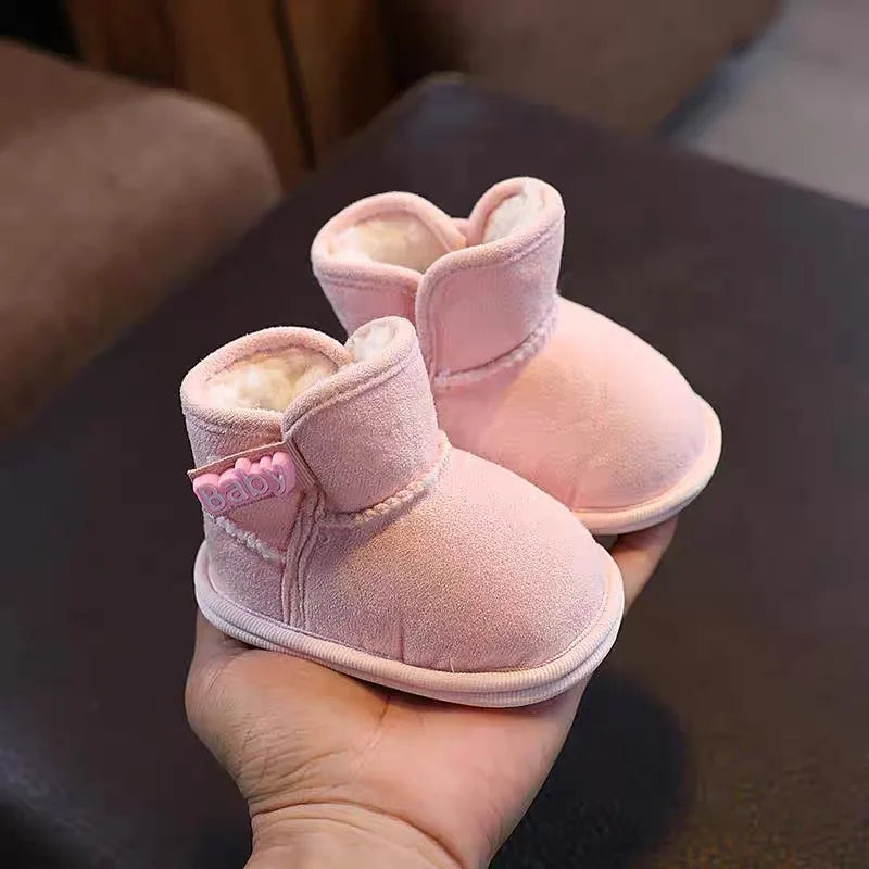 0-18Month Newborn Baby Girls Boys Winter Snow Boots Toddler Warm Plus Fleece Ankle Boots Non-slip Thickened Shoes