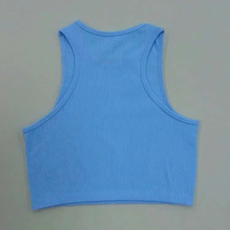 NV Top Camisole Fitness Seamless knitted deep V Vest Threaded Yoga Underwear Seamless Knit Vertical Stripe tank top