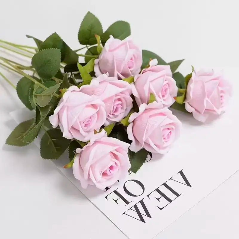 1~20pcs Artificial rose decoration Red rose Realistic artificial flowers Fake flowers Wedding dining table home decoration