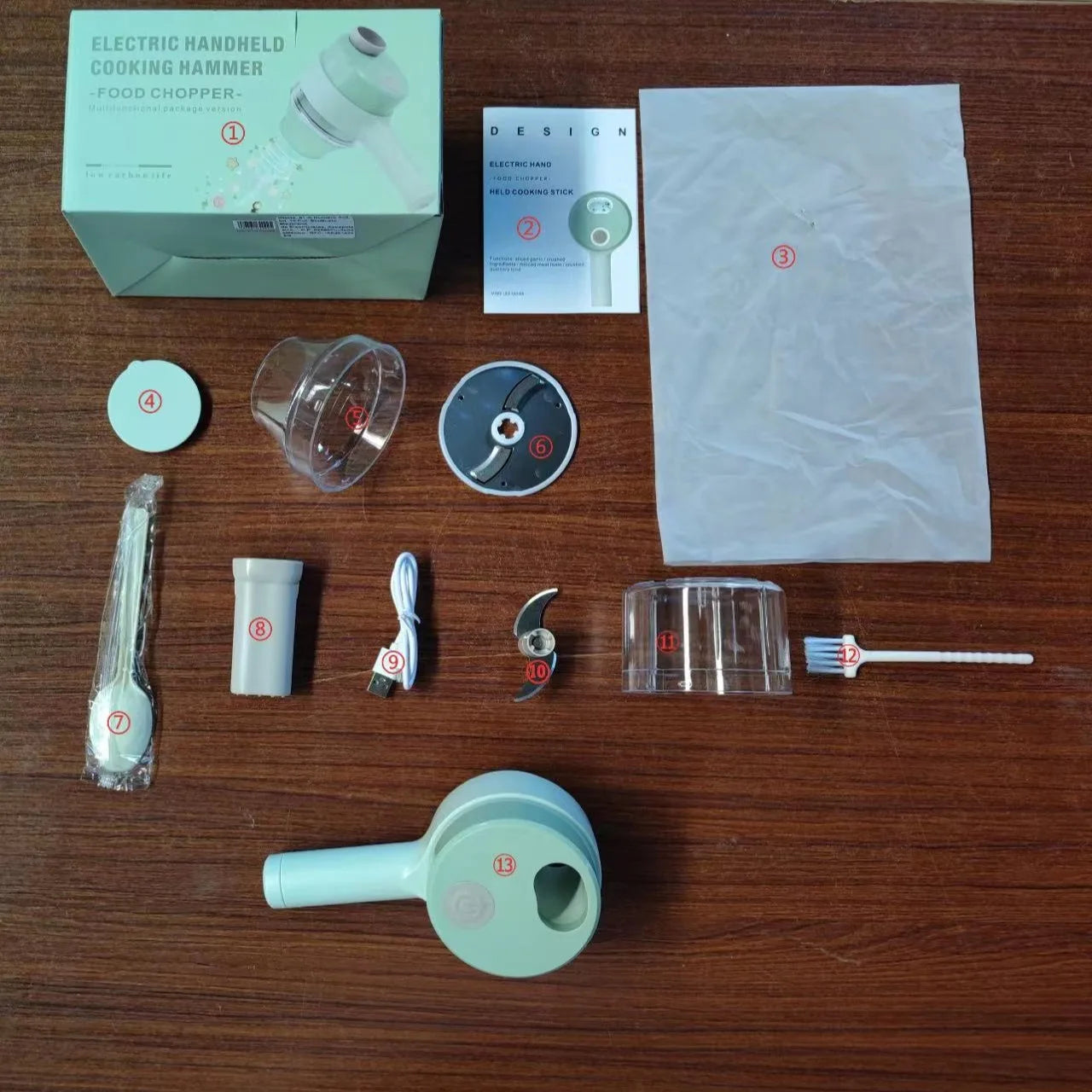 Electric Vegetable Cutter Multifunctional Food Processor Hand-Held Mini Fruit Meat Grinder and USB Chopper Kitchen Accessories