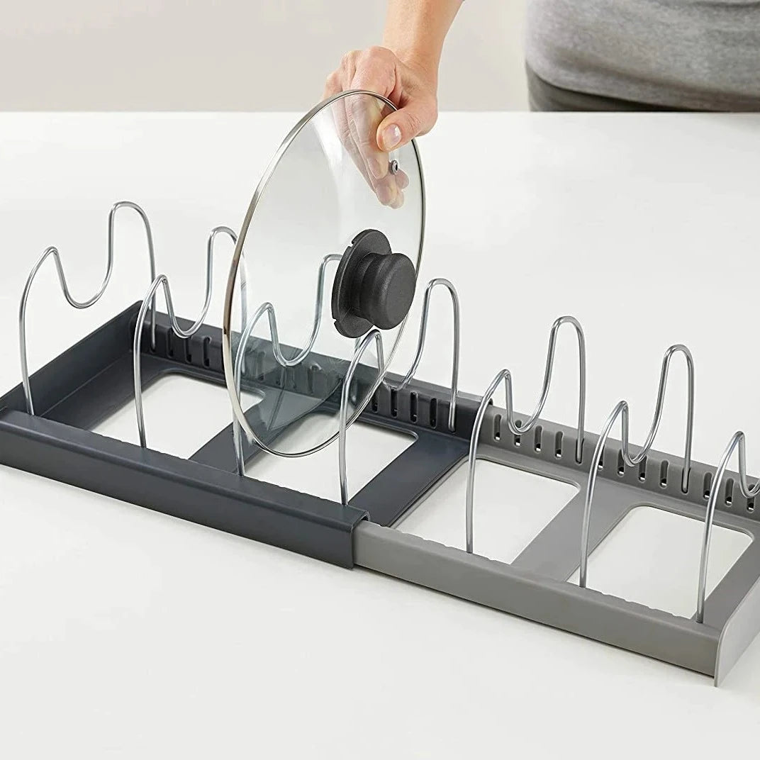 Pot lid storage rack, suitable for cabinet drawers, a kitchen organizing tool suitable for storing cookware.