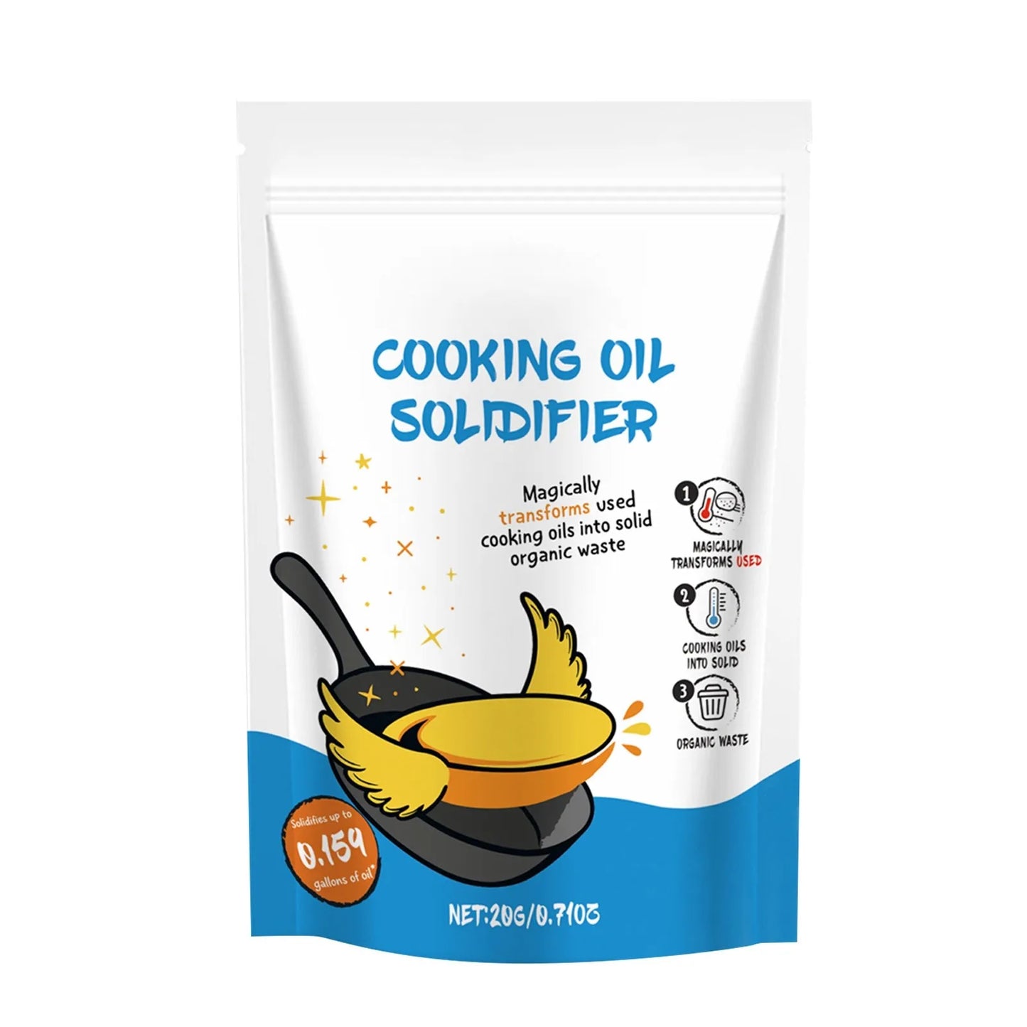 Practical Household Cooking Oil Solidifier Rapidly Solidify Fry Barbecue Waste Oil Hardener Eco-Friendly Kitchen Cleaning Tool