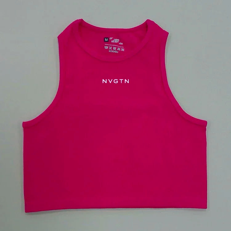 NV Top Camisole Fitness Seamless knitted deep V Vest Threaded Yoga Underwear Seamless Knit Vertical Stripe tank top