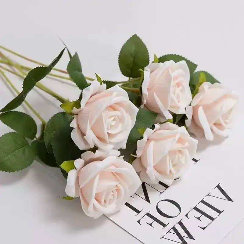 1~20pcs Artificial rose decoration Red rose Realistic artificial flowers Fake flowers Wedding dining table home decoration