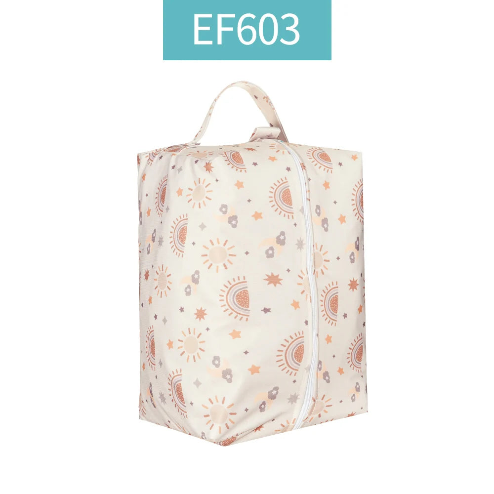 HappyFlute Wet Dry Bags for Baby Cloth Diapers Waterproof Pod Hanging Diaper Bag Reusable Washable for Baby Stroller Diaper Bag