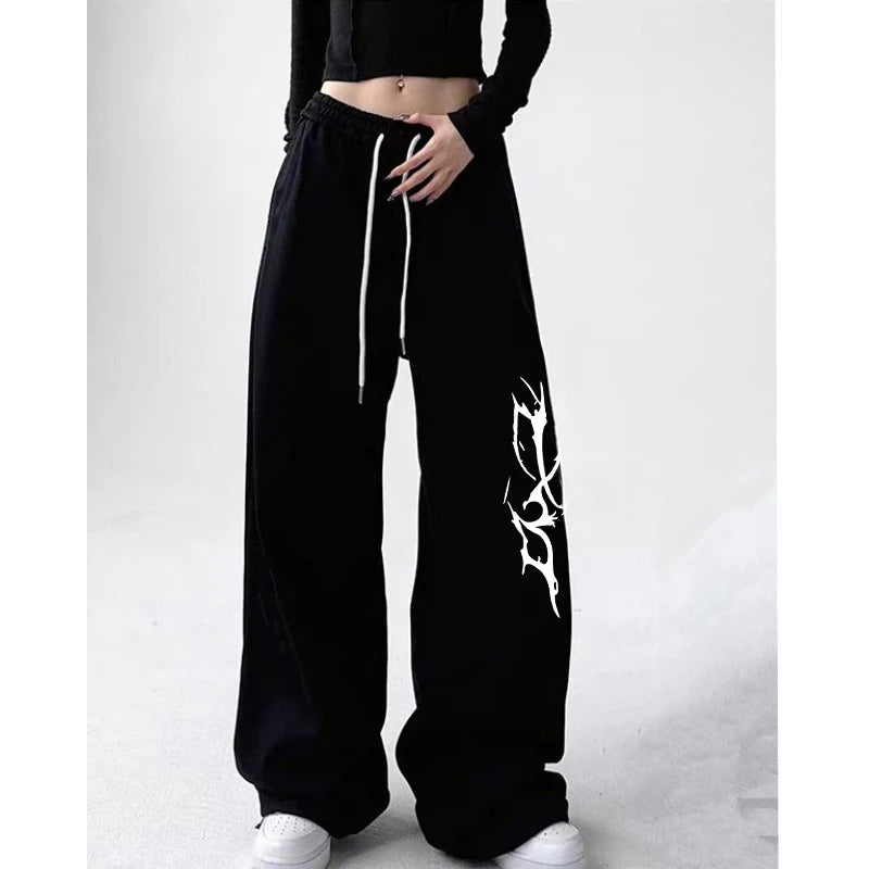 Fashion Personality Print Women Pants High Waist American Street Style Sweatpants Women Hip-hop All-match Woman Trousers