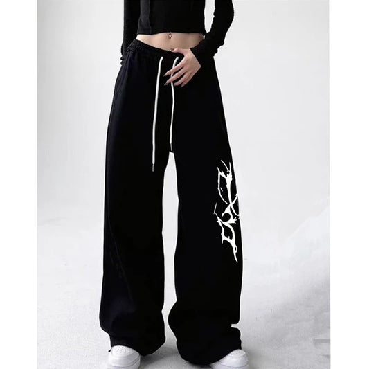 Fashion Personality Print Women Pants High Waist American Street Style Sweatpants Women Hip-hop All-match Woman Trousers