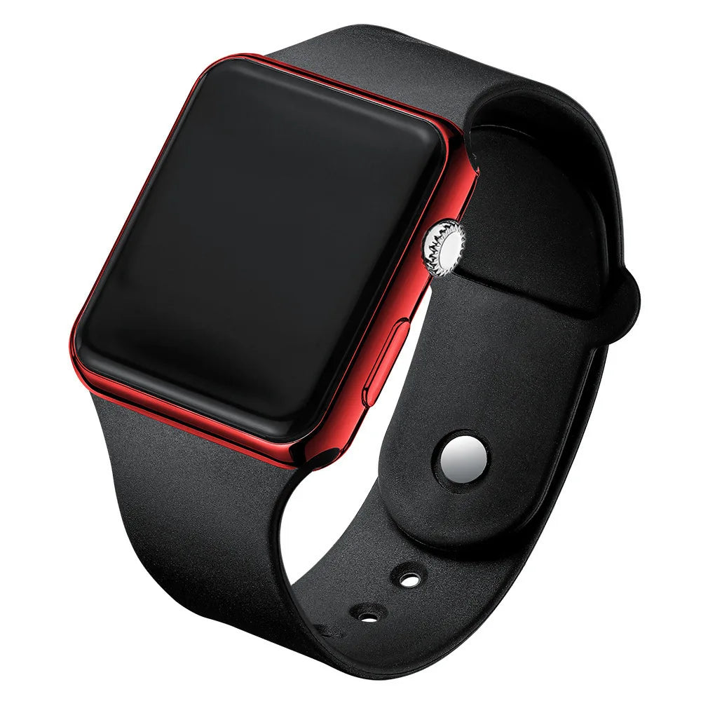 Simple Digital Watch for Men Women Fashion Sport LED Electronic Watch Black Silicone Wristband Casual Mens Watch Reloj Hombre