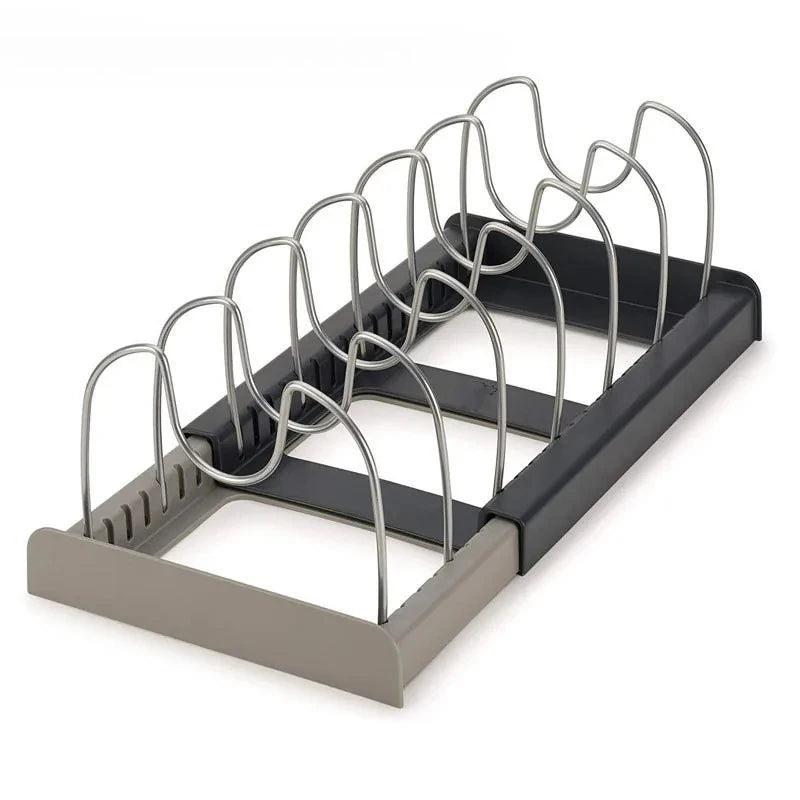 Pot lid storage rack, suitable for cabinet drawers, a kitchen organizing tool suitable for storing cookware.