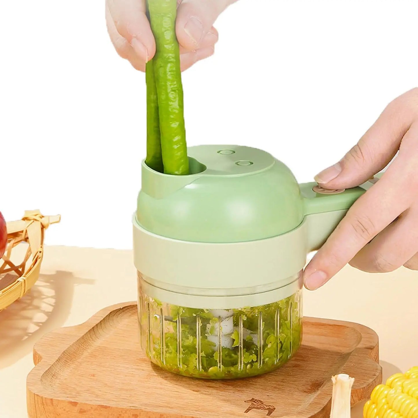 Electric Vegetable Cutter Multifunctional Food Processor Hand-Held Mini Fruit Meat Grinder and USB Chopper Kitchen Accessories