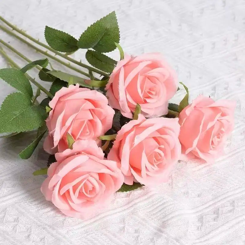 1~20pcs Artificial rose decoration Red rose Realistic artificial flowers Fake flowers Wedding dining table home decoration