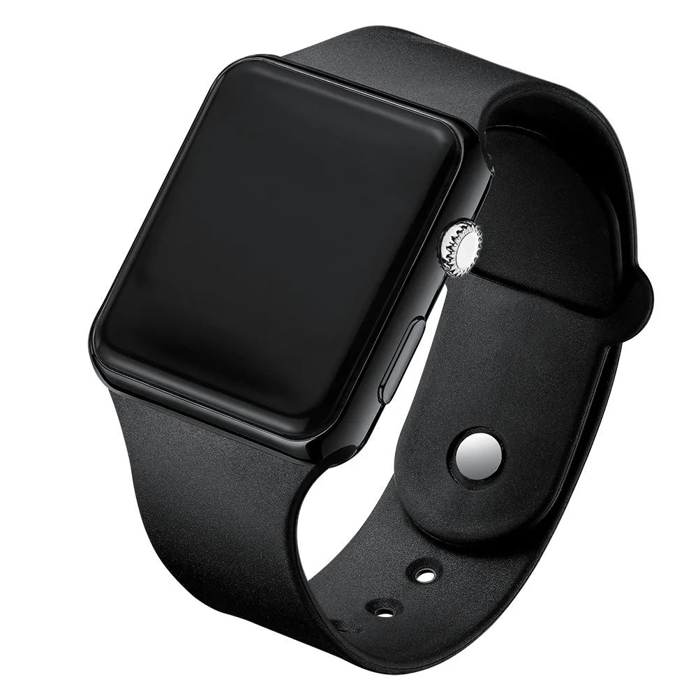 Simple Digital Watch for Men Women Fashion Sport LED Electronic Watch Black Silicone Wristband Casual Mens Watch Reloj Hombre