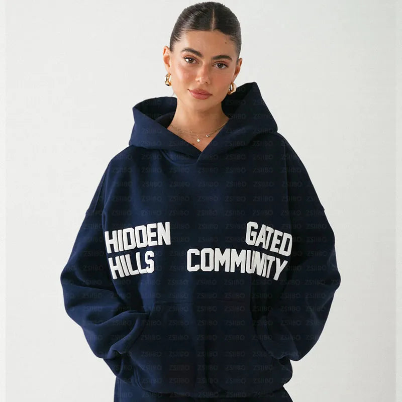 Harajuku Sweatshirt Streetwear Women's Hoodie Pants Unisex Fashion Sportswear Pullover Top Sweatpants Men's Jacket Clothes