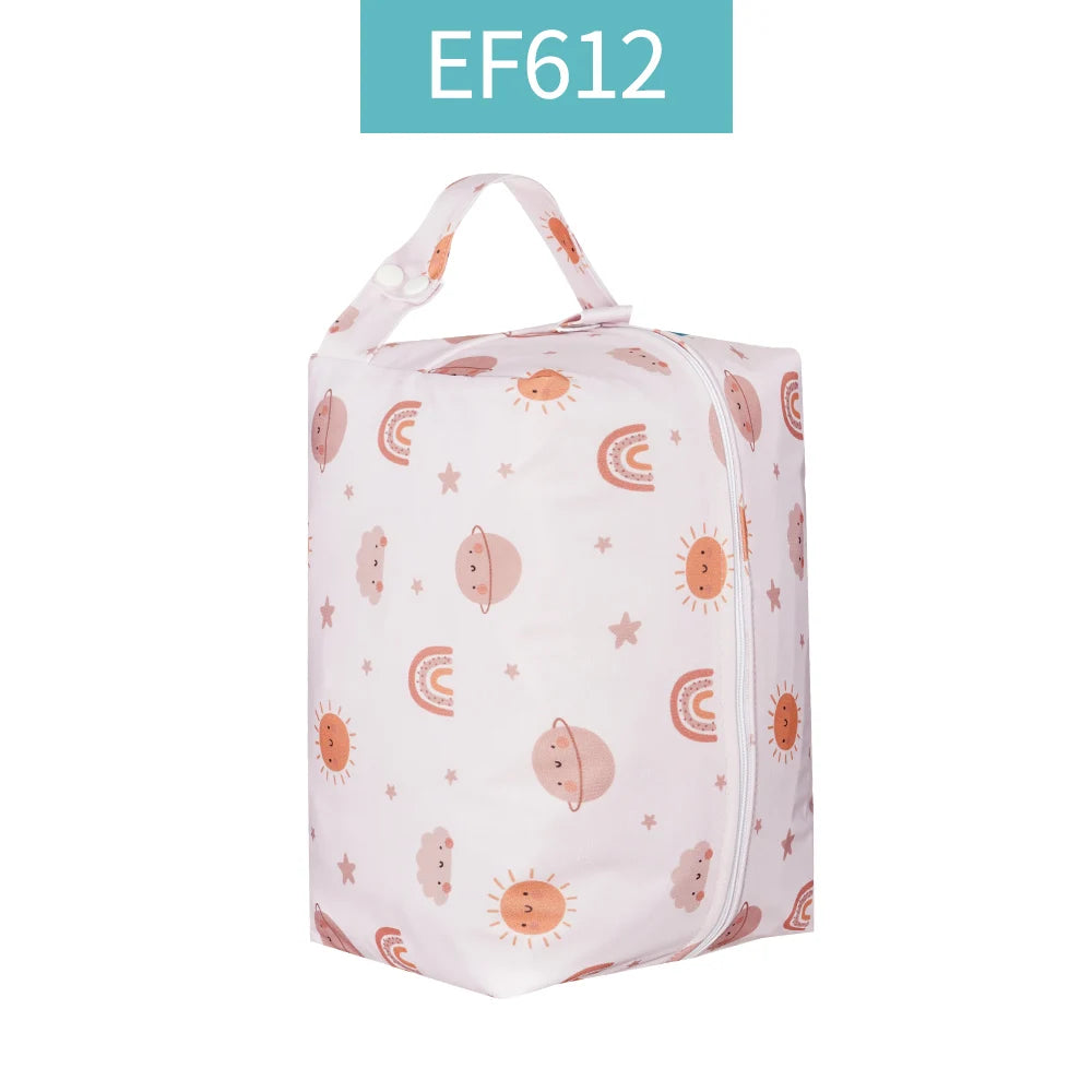 HappyFlute Wet Dry Bags for Baby Cloth Diapers Waterproof Pod Hanging Diaper Bag Reusable Washable for Baby Stroller Diaper Bag