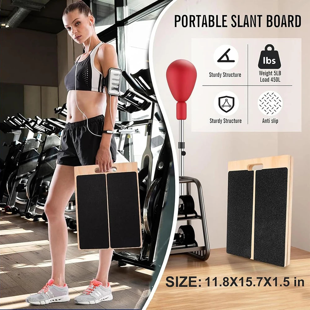 Foldable Wooden Incline Board Adjustable Calf Ankle Stretcher Plyometric Home Stretching Balance Training Fitness Equipment