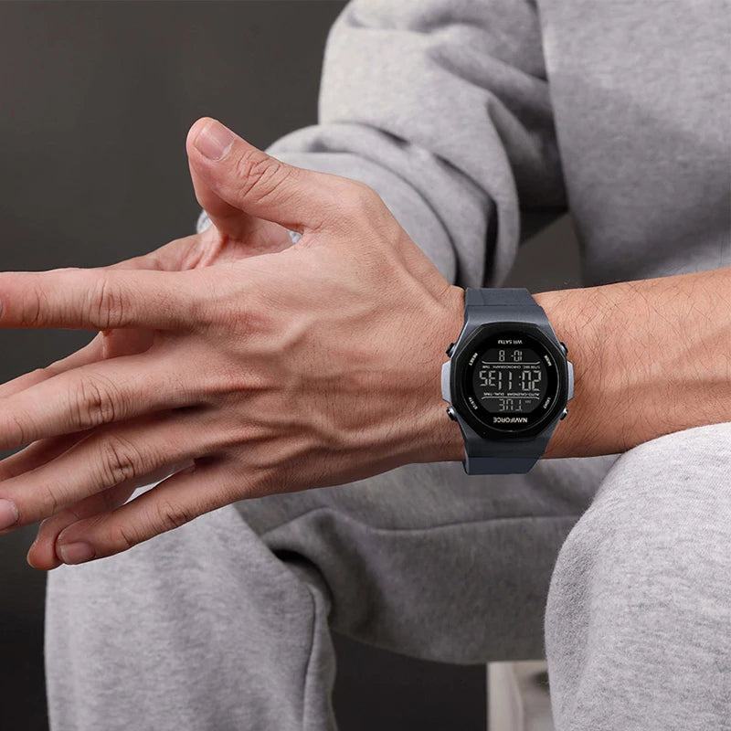 NAVIFORCE Creative Multifunction Male Wristwatches Silicone Strap LCD Display Electronic Watches for man Casual Wild Male Clocks