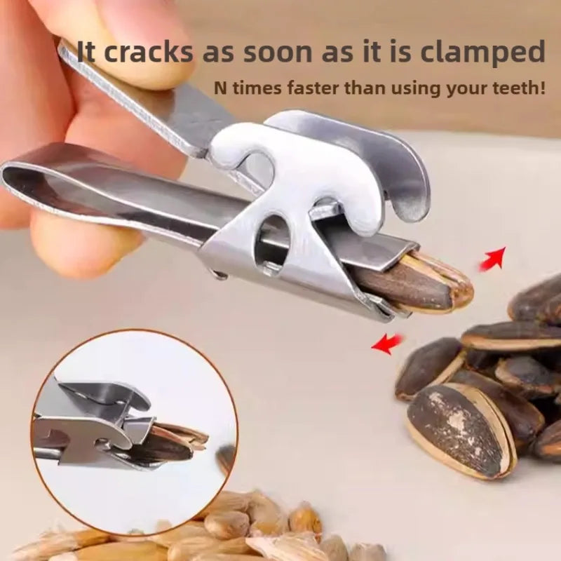 Kitchen Accessories Nut Shelling Gadgets Stainless Steel Melon Seed Opener Peeler Peanut Pistachio Shell Clamp Machine Home Tool