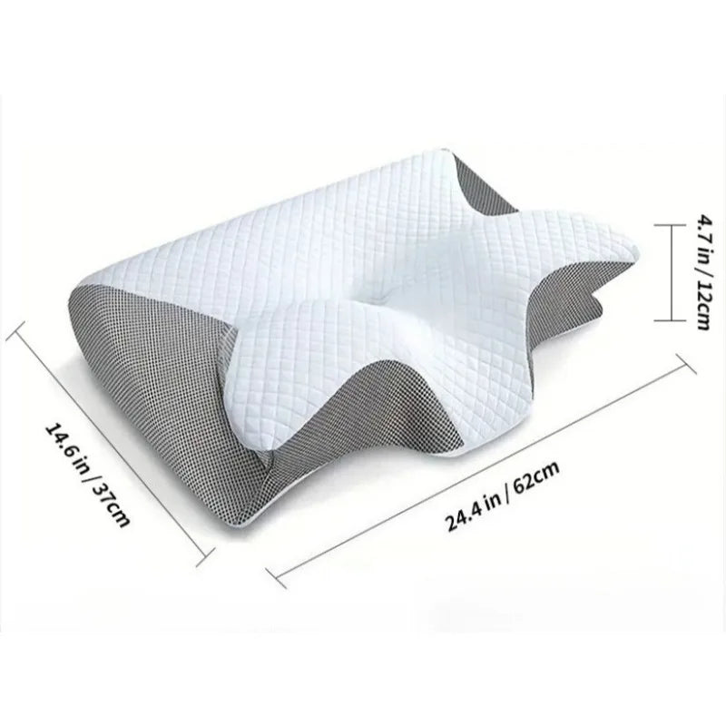 Memory sleep pillow, home cervical vertebrae protection, zero pressure, slow rebound multi-functional butterfly-shaped pillow