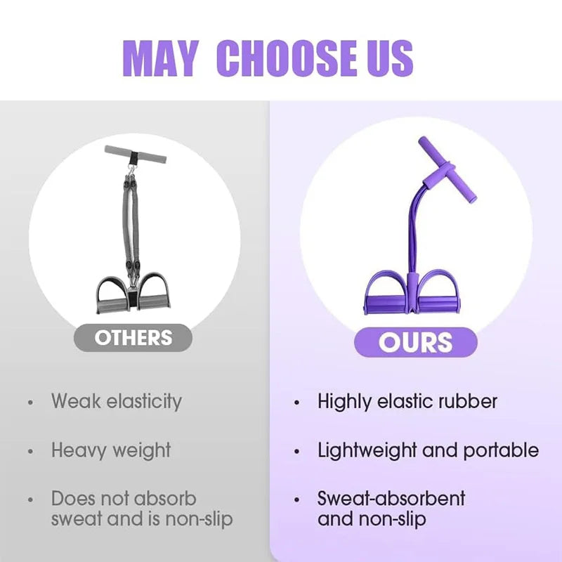 6 Tube Elastic Yoga Pedal Puller Resistance Band Multi Function Tension Rope Fitness Bands 6-Tube Elastic For Abdomen Waist Arm