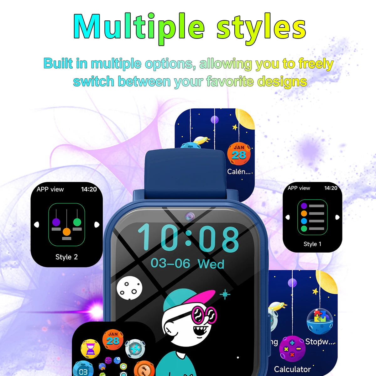 New Kids Smartwatch Games HD Front Camera Sleep Monitoring Flashlight Electronics Touch Screen Alarm Calculator Gift Boys Girls