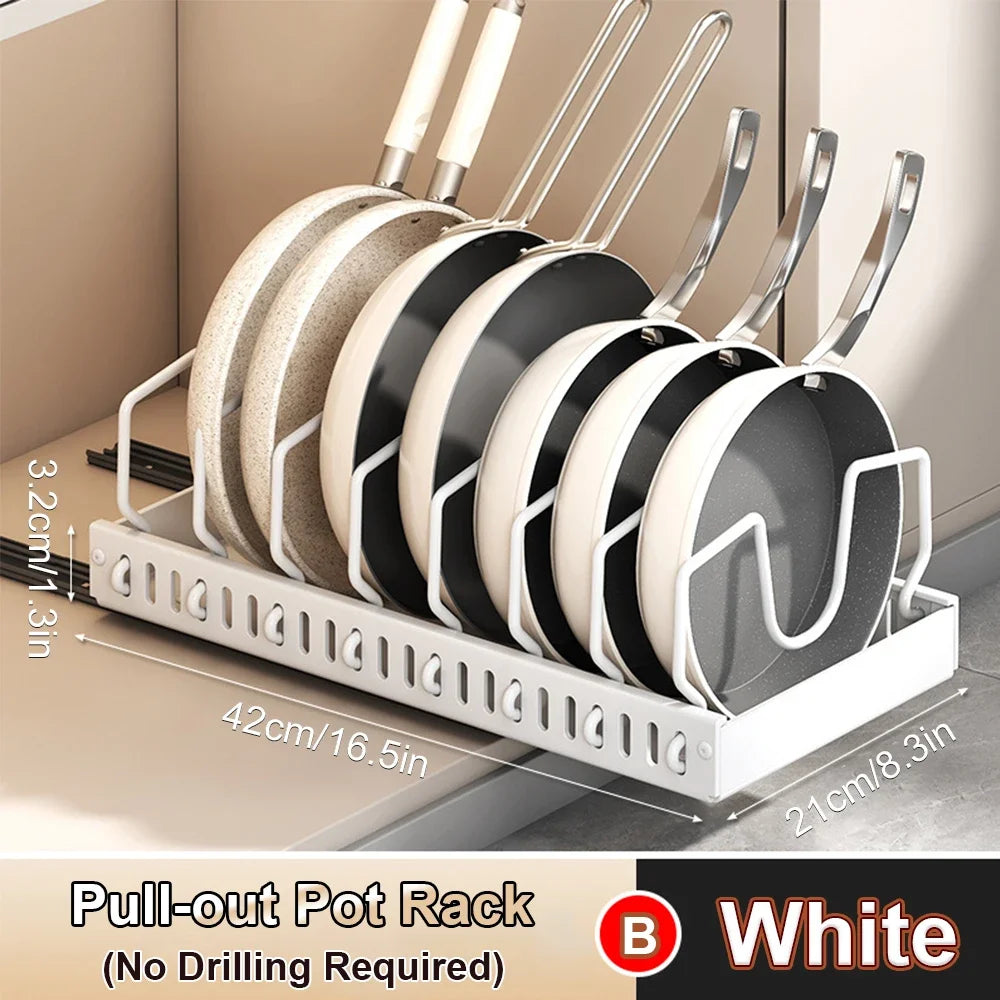 New Kitchen Multifunctional Organizer Pull Out for Pots/Pans Sliding Lid Holder Spice Rack & Dish Drying Racks Drawer Organizer