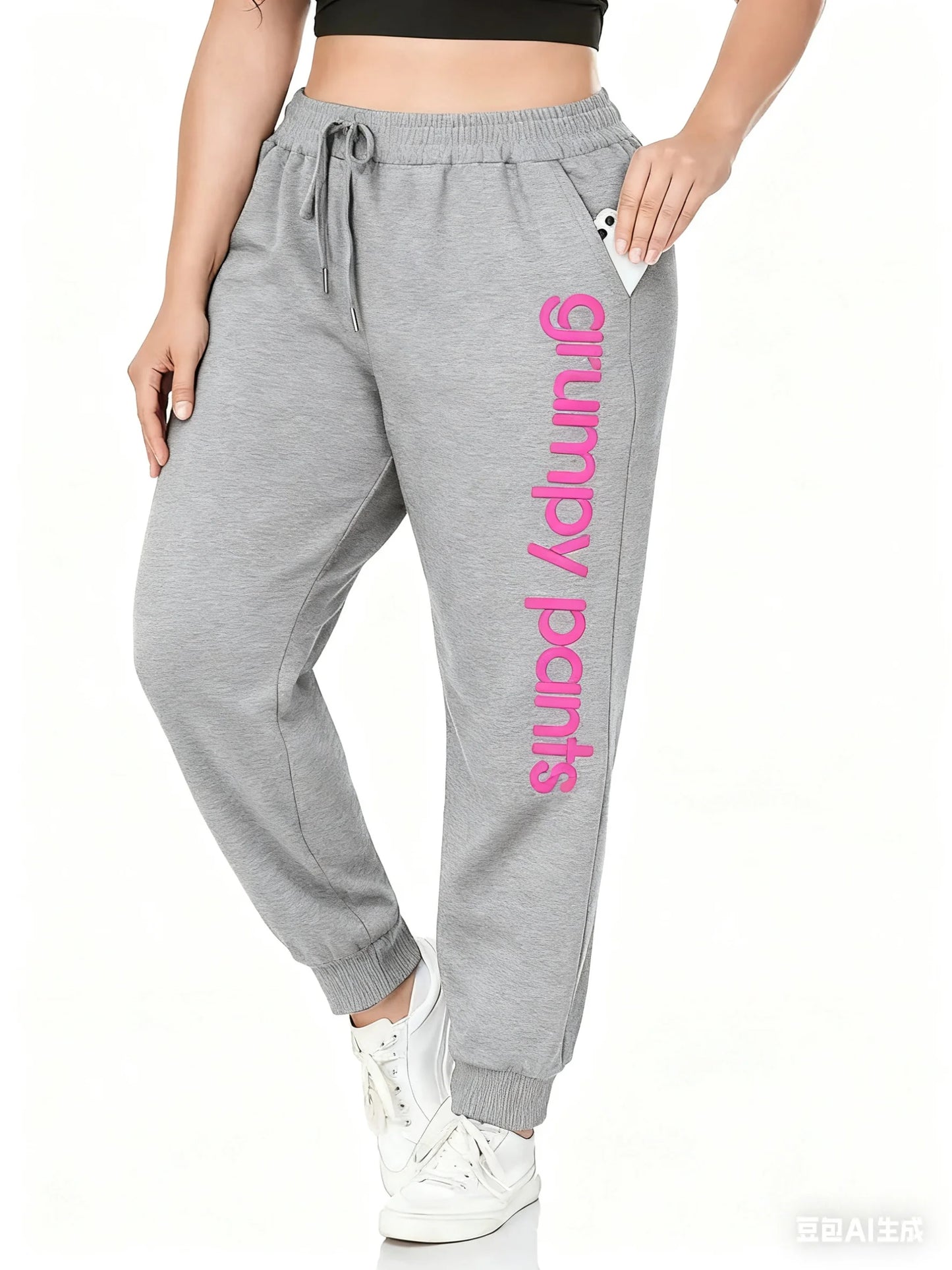 Women's slimming drawstring printed casual versatile fashion ankle pants for spring and autumn