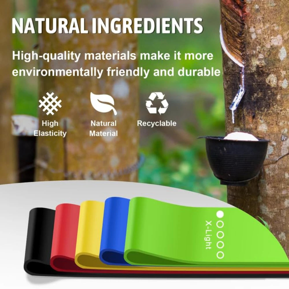 Exercise Bands Resistance Bands Set With 5 Resistance Levels Skin-Friendly for Indoor Fitness Leg Strength Training Gym Yoga ﻿