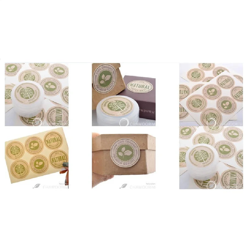 150 Pcs Handmade Natural Product 100% Organic Gift Seal Stickers Wedding Bakery Packaging Label Stickers Baking Decoration