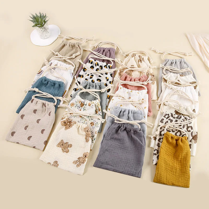 Cotton Baby Bags String Diaper Stackers Caddy Organizer Nappy Pouch Babies Accessories Baby Essentials Diaper Bag