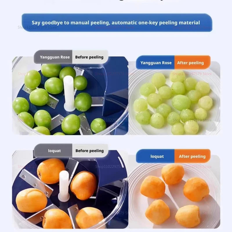 New Automatic Fruit Peeler Machine Wireless Portable for Plum Peach and Grape Fast Easy Home Kitchen Gadget