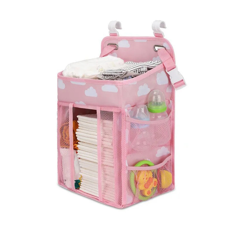 PANGDUBE Baby Diaper Stackers & Caddies Hanging Diaper Bag for Crib Diaper Organizer for Baby Thing Baby Bed Hanging Storage Bag