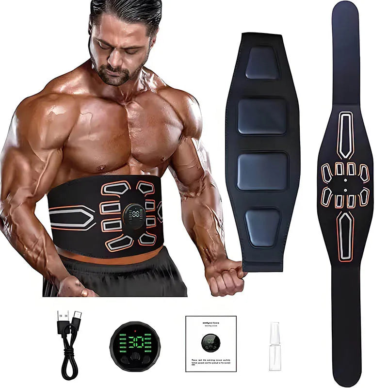 Smart Muscle Stimulator Abs Trainer Abdominal Toning Belt Waist Massager Body Slimming Weight Lose Home Gym Fitness Equiment