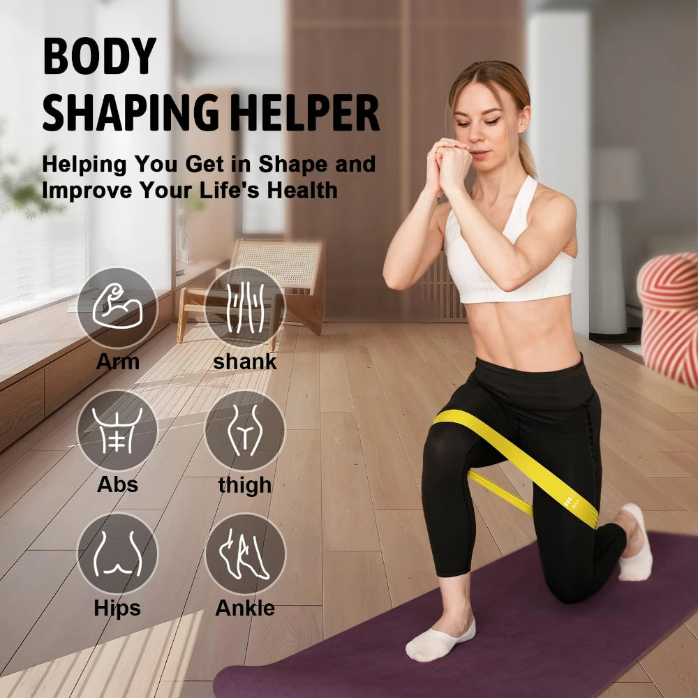 Exercise Bands Resistance Bands Set With 5 Resistance Levels Skin-Friendly for Indoor Fitness Leg Strength Training Gym Yoga ﻿