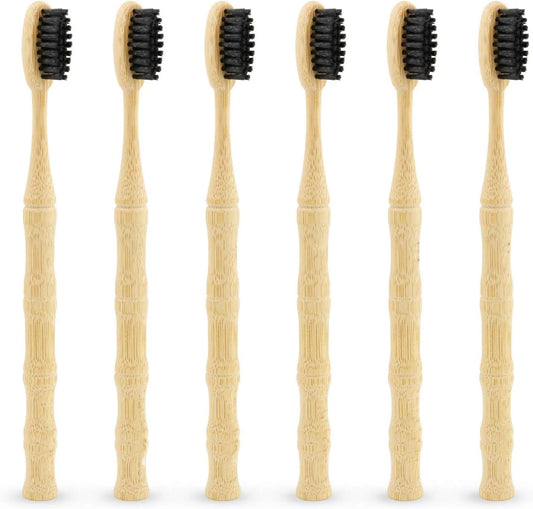 Bamboo Toothbrush Medium Stiff Bristles Eco-Friendly and Biodegradable Bamboo joint Wood Handle Organic Toothbrushes 5Pcs