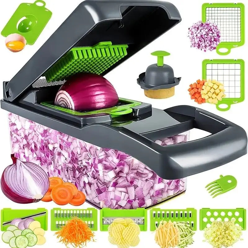 Multi-functional vegetable cutter, kitchen household, potato shreds, shredded and diced, radish grater, slicer