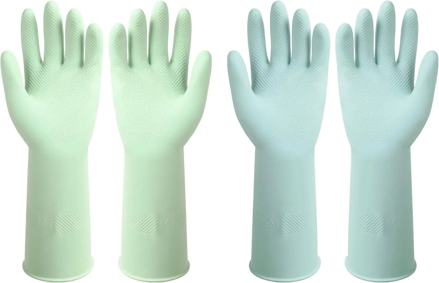 Dishwashing Rubber Gloves Reusable Kitchen Gloves 2Pairs Cleaning Gloves for Washing Dishes Long-lasting&Non-Slip