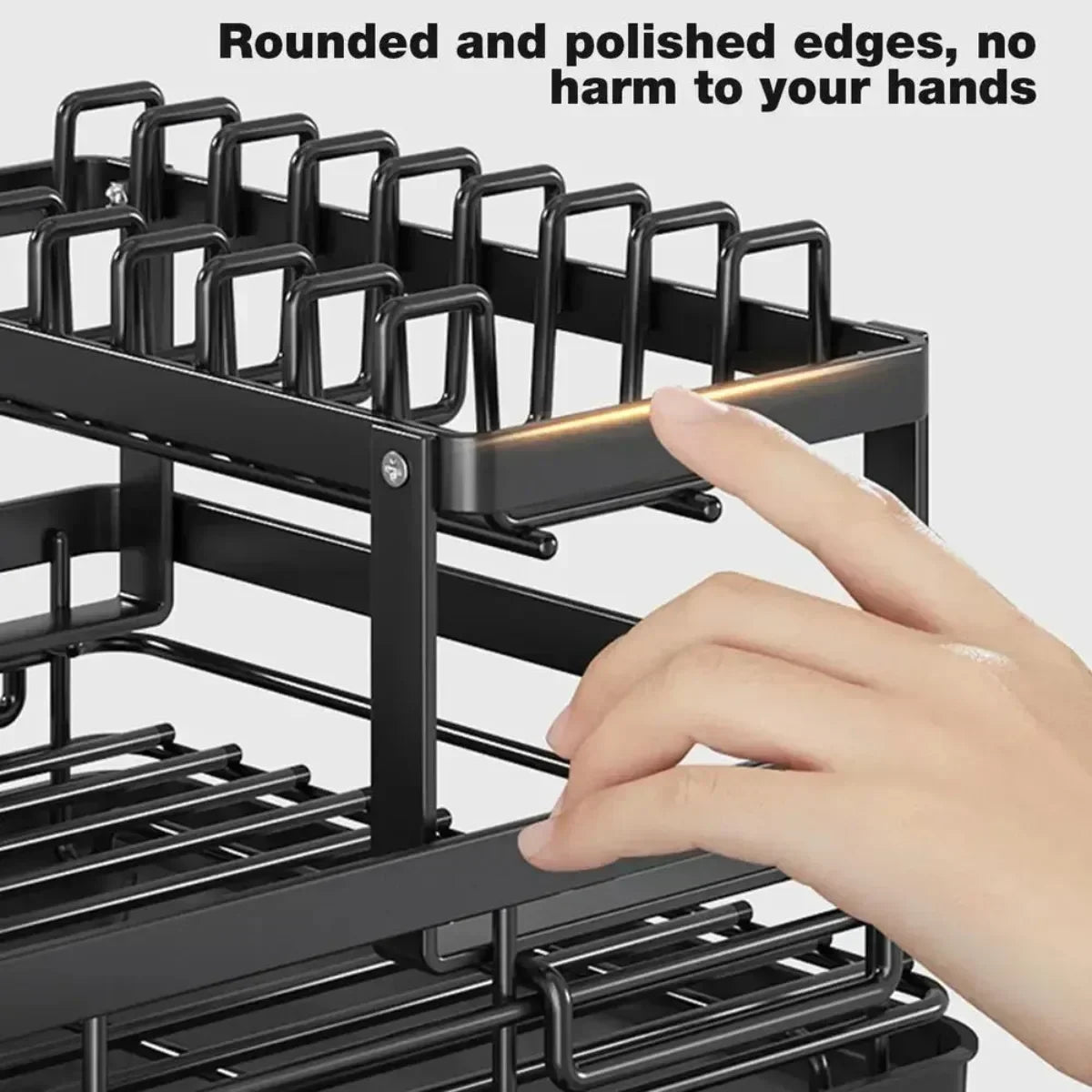 Adjustable Bowl Rack - 2 Tier Dish Drainer Storage Adjustable Space Saving Kitchen Utensil Organizer for Plates Cups Cutlery