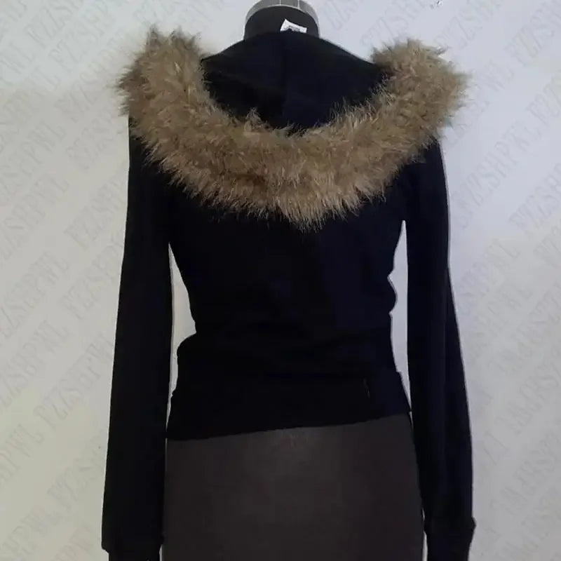 2025 Y2k Women Gothic Hip Hop Fashion Graphic Punk Letter Print Zip Up Hoodies Aesthetic Harajuku Hoodies Clothes Streetwear