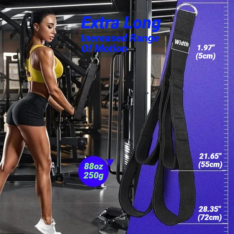 Fitness Tricep Rope Pull Down Workout Cable Attachment Strength Biceps Triceps Training Double Ended Tension Webbing